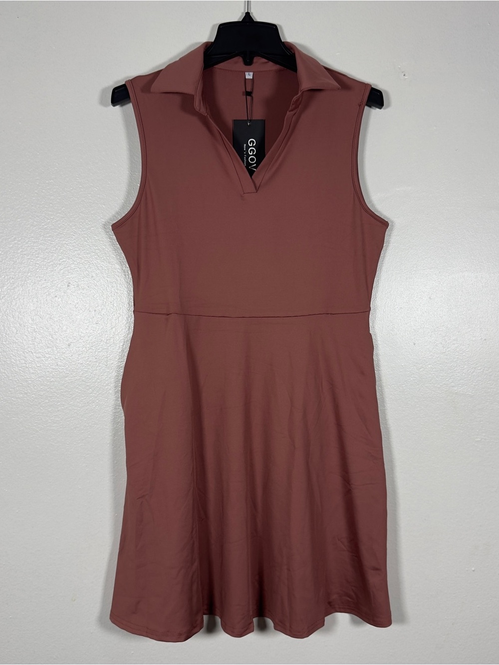 Sleeveless Polo Golf Dress Brown Size Large New With Tag